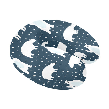 Polar Bear Pattern Print Design A02 U-Shaped Travel Neck Pillow