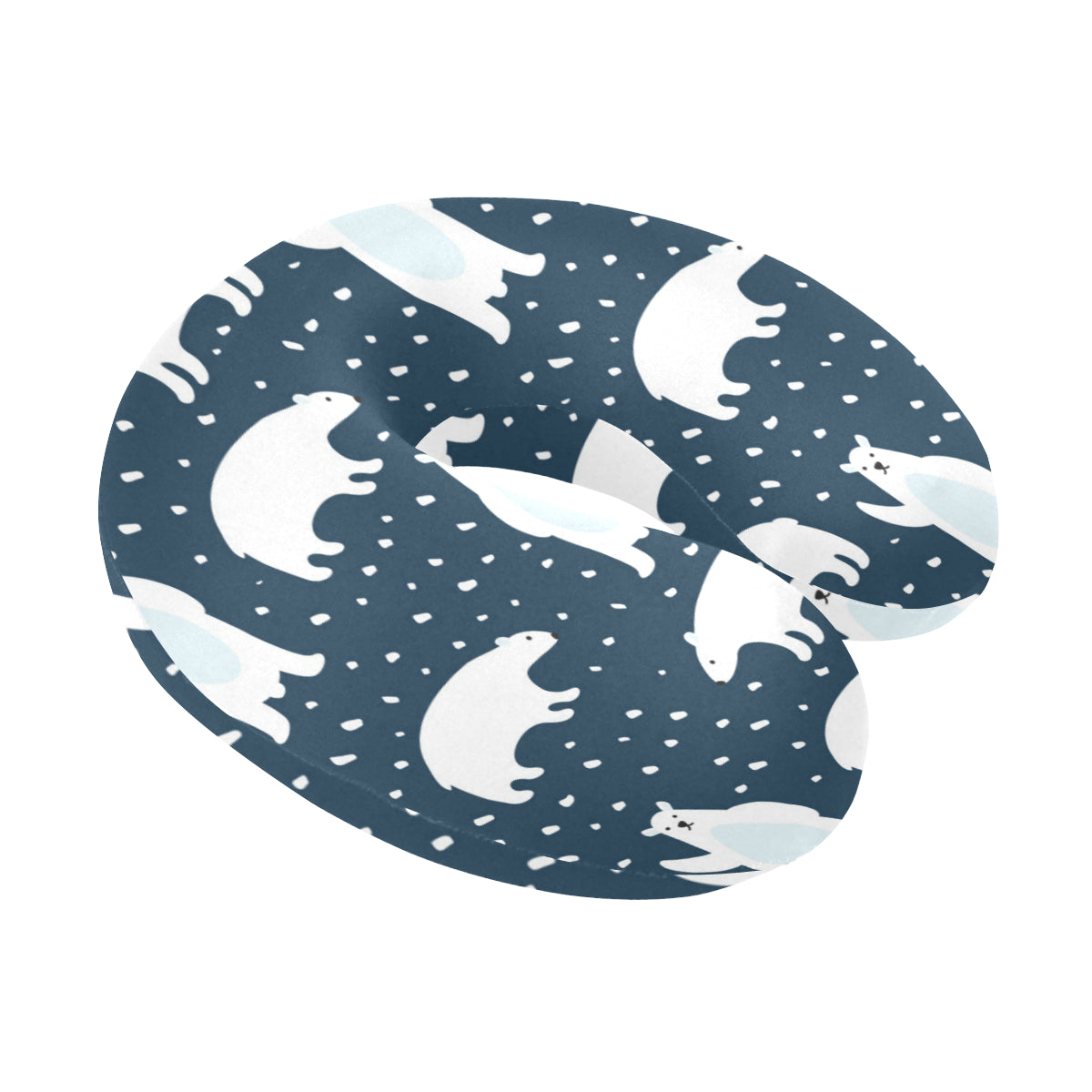 Polar Bear Pattern Print Design A02 U-Shaped Travel Neck Pillow