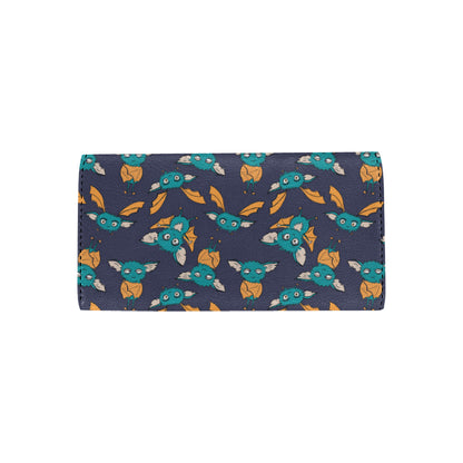 Bat Pattern Print Design 07 Women's Trifold Wallet