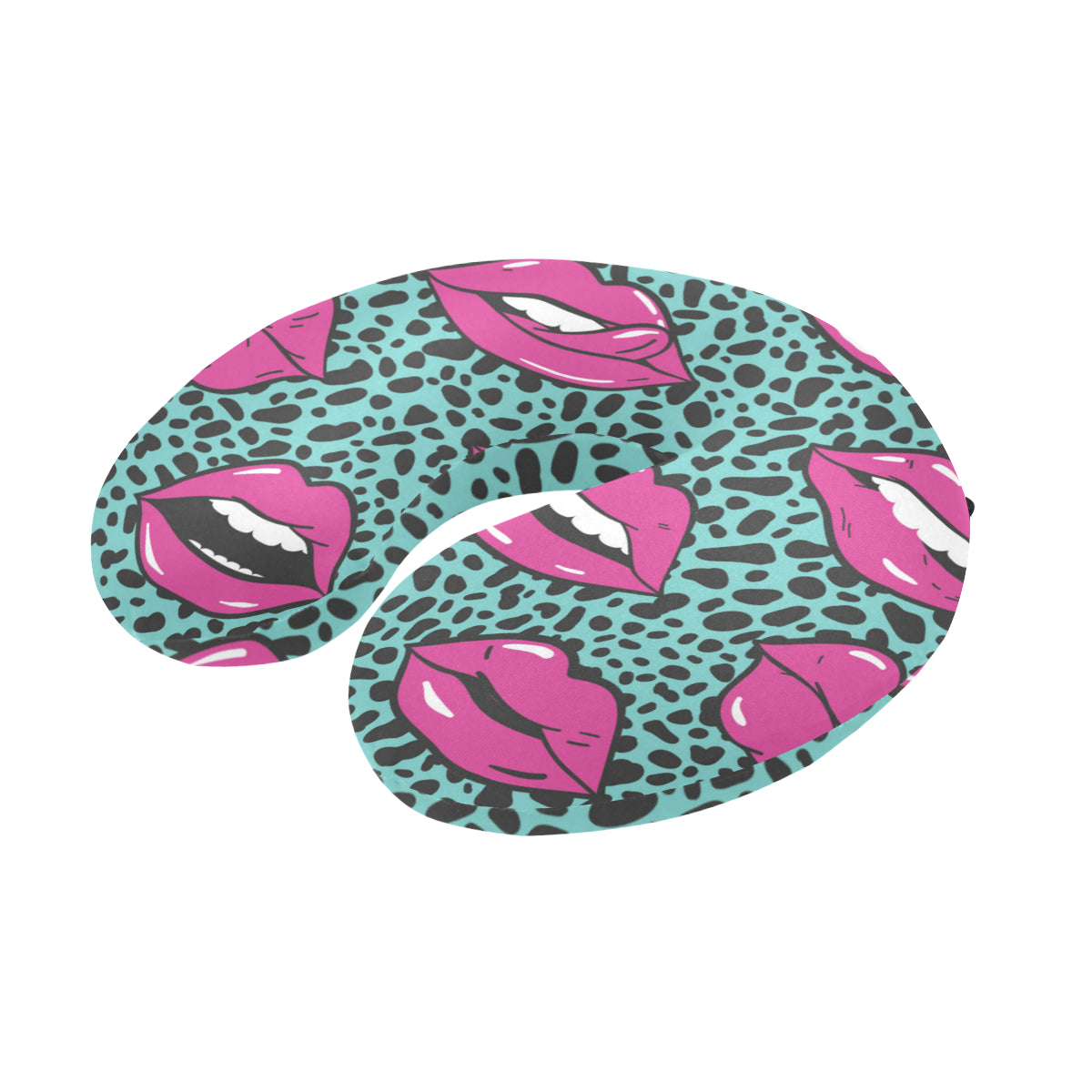 Lip Pattern Print Design 04 U-Shaped Travel Neck Pillow