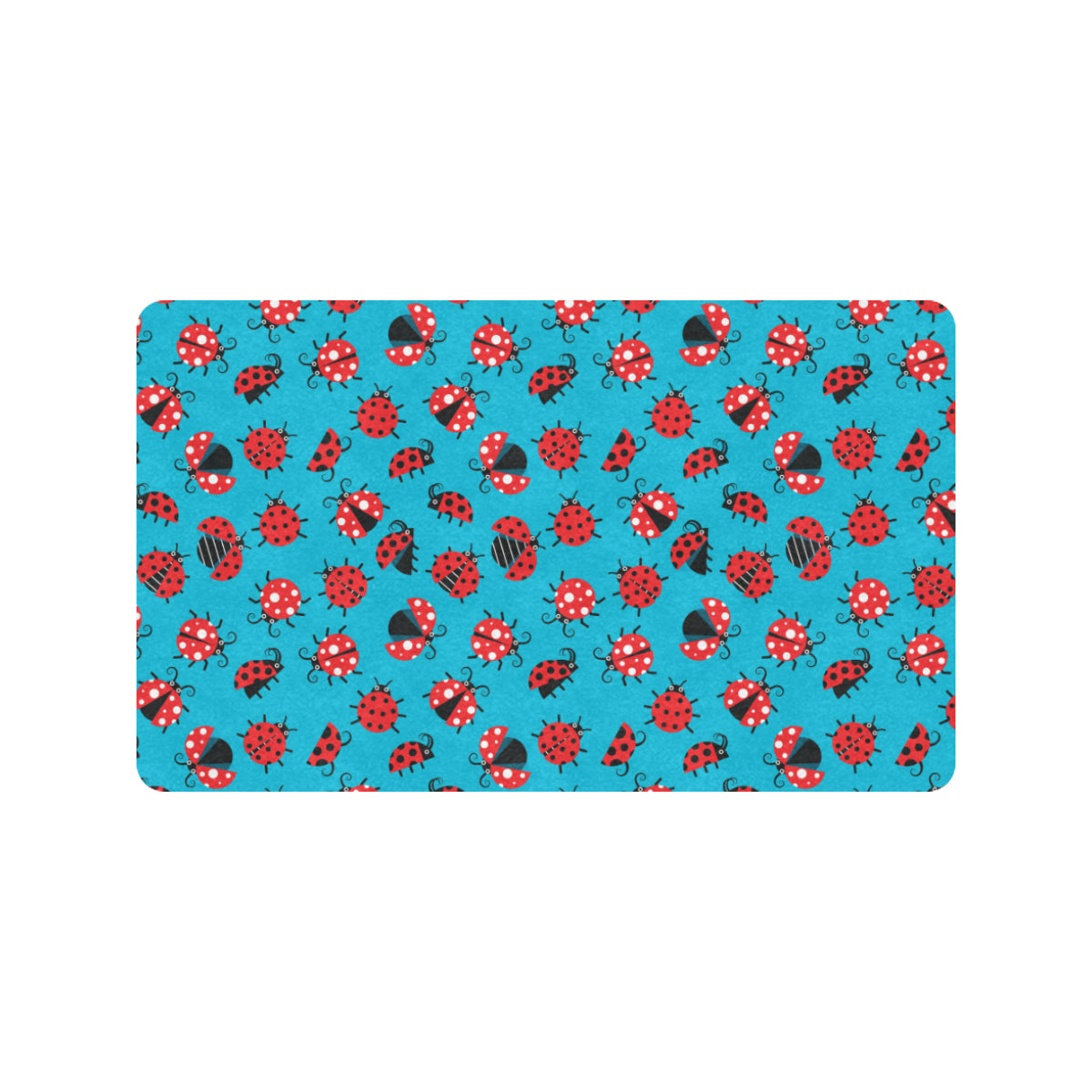 Ladybug Action Print Pattern Rubber Doormat