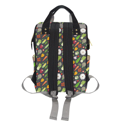 Vegan Pattern Themed Design Print Diaper Bag Backpack