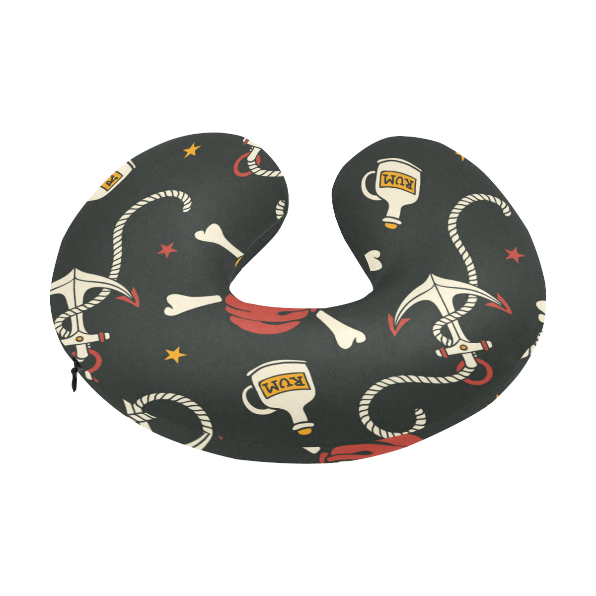 Pirate Pattern Print Design A02 U-Shaped Travel Neck Pillow