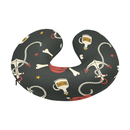 Pirate Pattern Print Design A02 U-Shaped Travel Neck Pillow