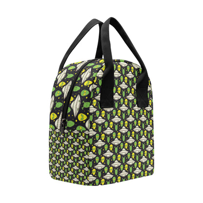 Alien UFO Pattern Insulated Lunch Bag