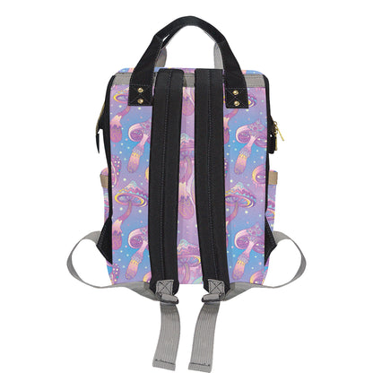 Psychedelic Mushroom Pattern Print Design A01 Diaper Bag Backpack