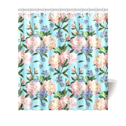 Peony Pattern Print Design PE02 Shower Curtain