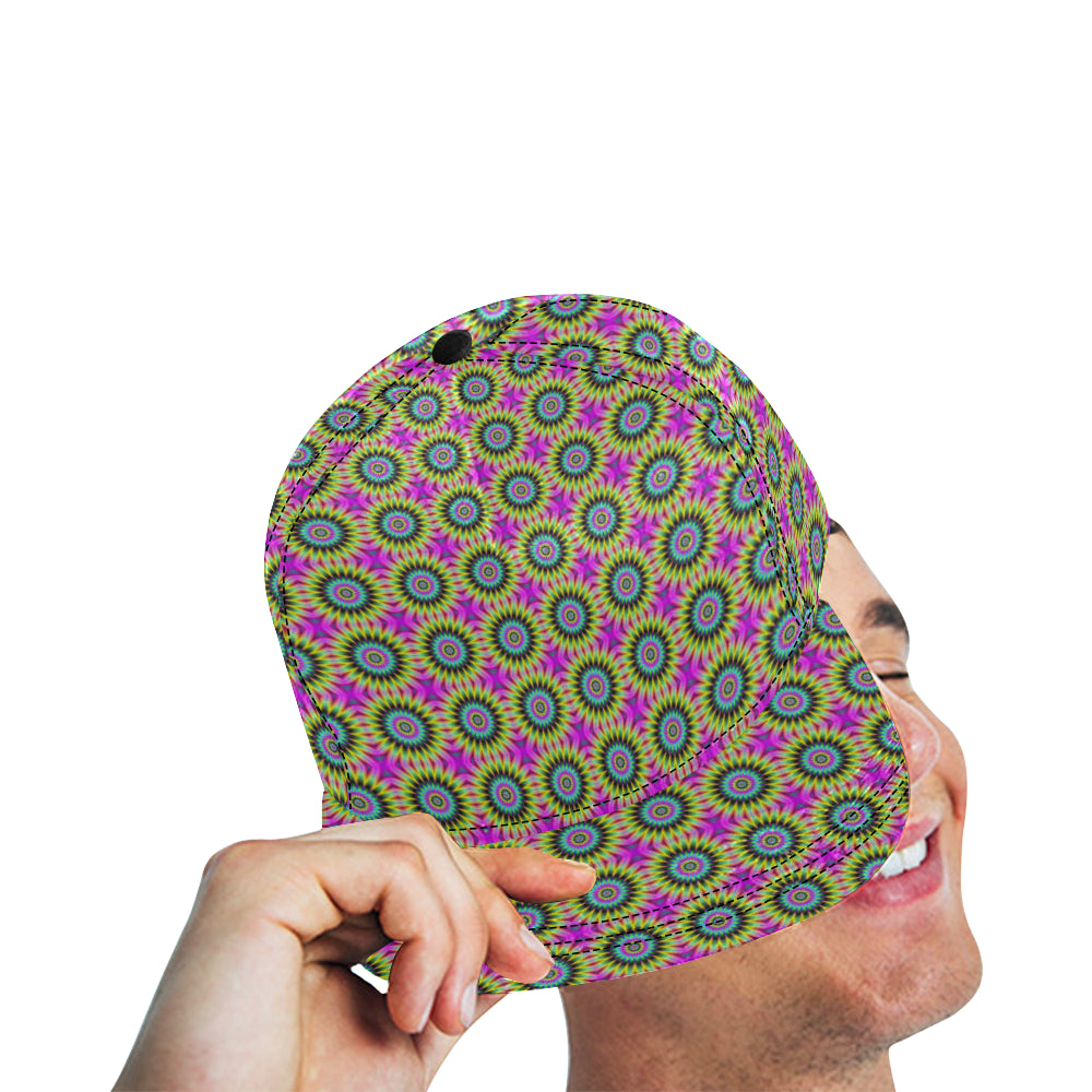 Optical illusion Flower Rainbow Style Snapback Cap
