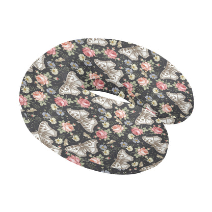 Butterfly Flower Pattern Print Design 07 U-Shaped Travel Neck Pillow