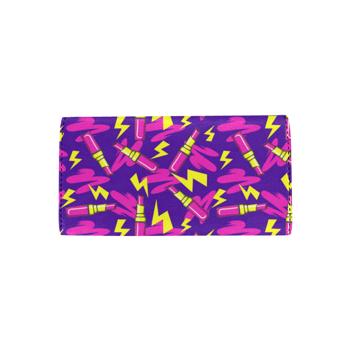 Lipstick Pattern Print Design LT04 Women's Trifold Wallet