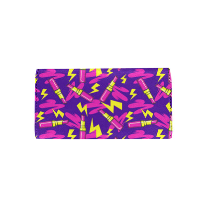 Lipstick Pattern Print Design LT04 Women's Trifold Wallet