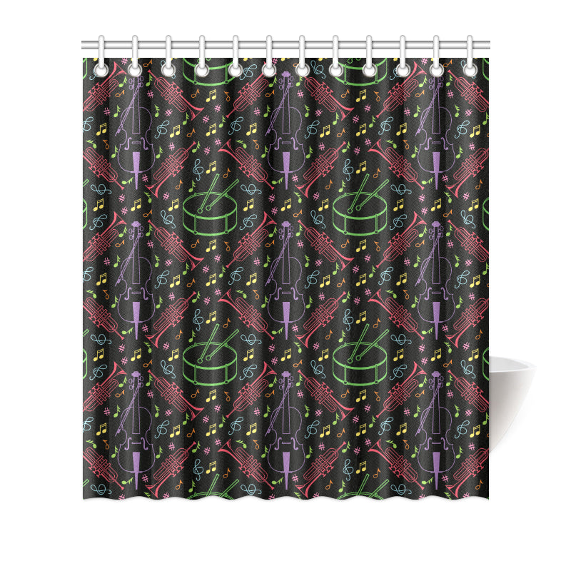 Cello Neon Pattern Print Design 02 Shower Curtain