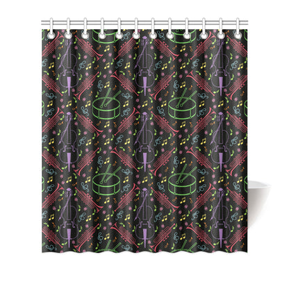 Cello Neon Pattern Print Design 02 Shower Curtain