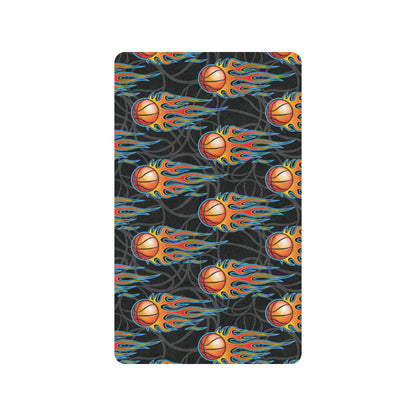 Basketball Fire Print Pattern Rubber Doormat