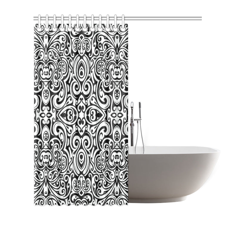 Polynesian Tattoo Pattern Shower Curtain