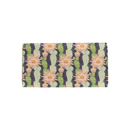 Cactus Pattern Print Design 01 Women's Trifold Wallet