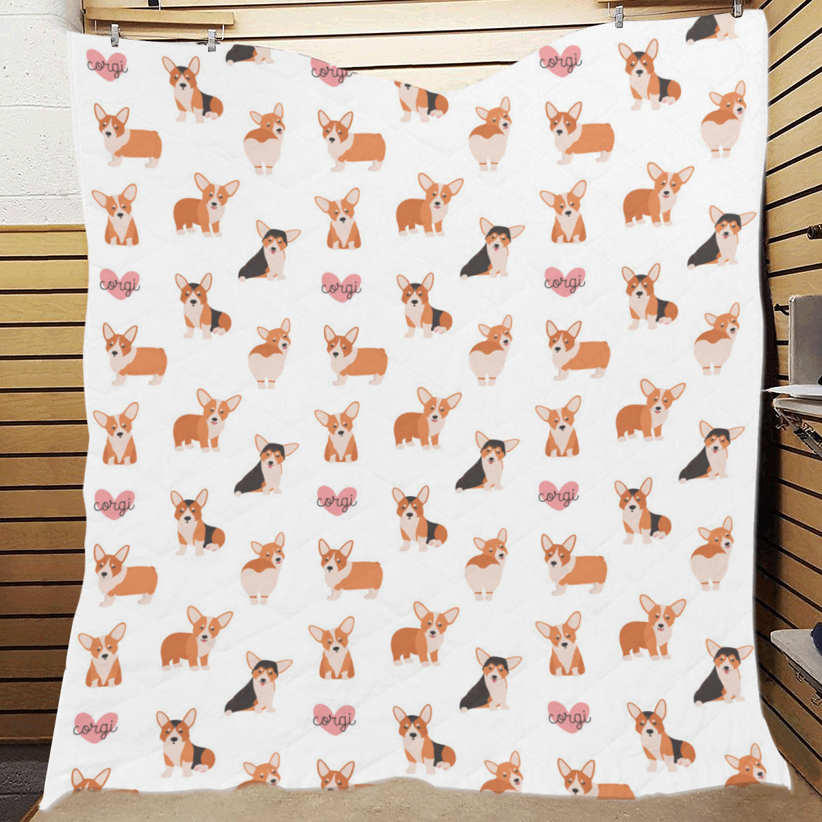 Cardigan Welsh Corgis Pattern Print Design 02 Premium Quilt