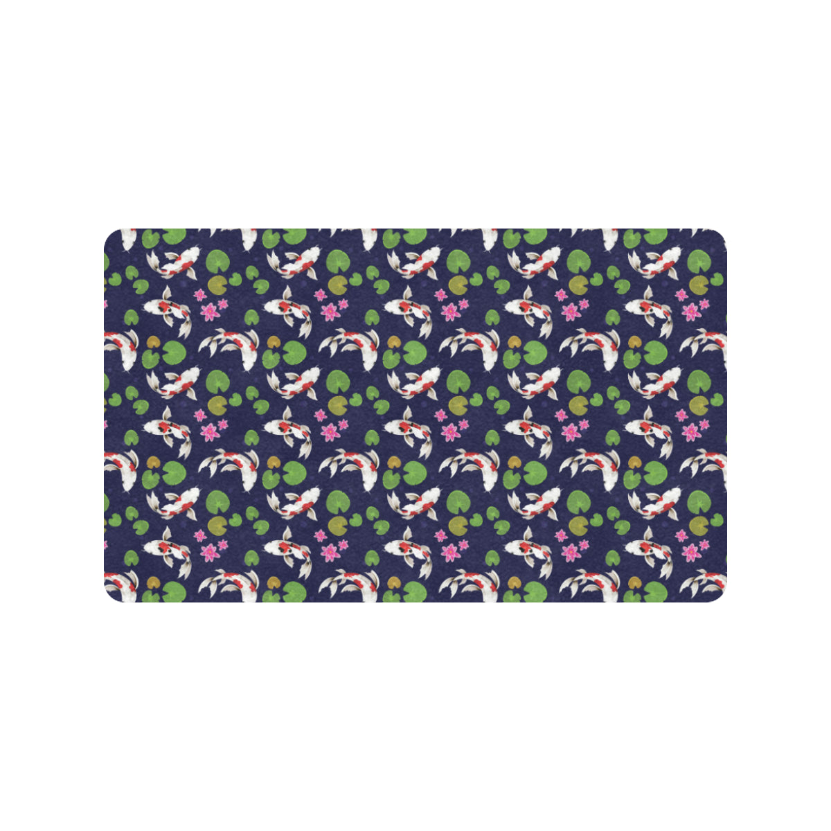 Koi Carp Pattern Design Themed Print Rubber Doormat