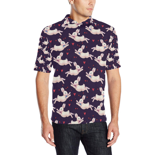 Rabbit Pattern Print Design RB016 Men Polo Shirt