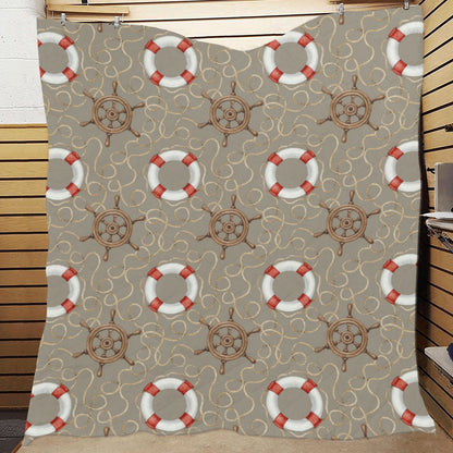 Nautical Pattern Print Design A02 Premium Quilt