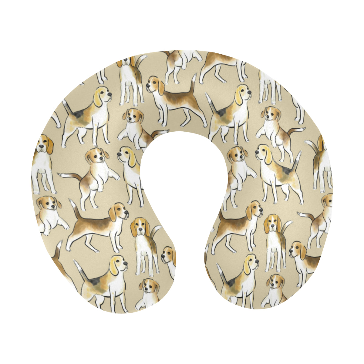 Beagle Pattern Print Design 04 U-Shaped Travel Neck Pillow