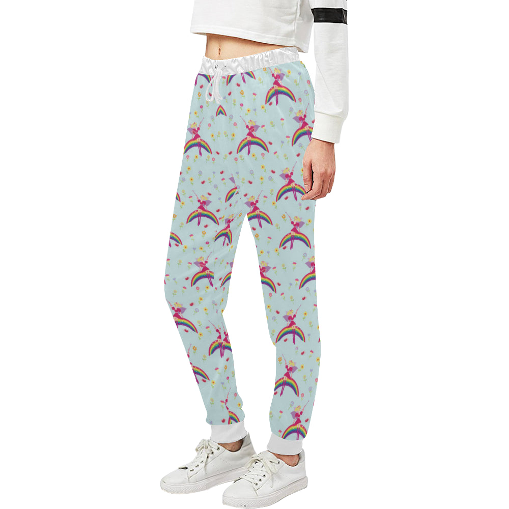 Fairy with Rainbow Print Pattern Unisex Sweatpants