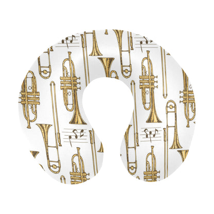 Trombone Pattern Print Design 04 U-Shaped Travel Neck Pillow