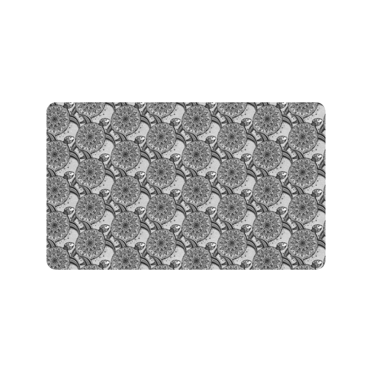 Tribal Turtle Polynesian Themed Print Rubber Doormat