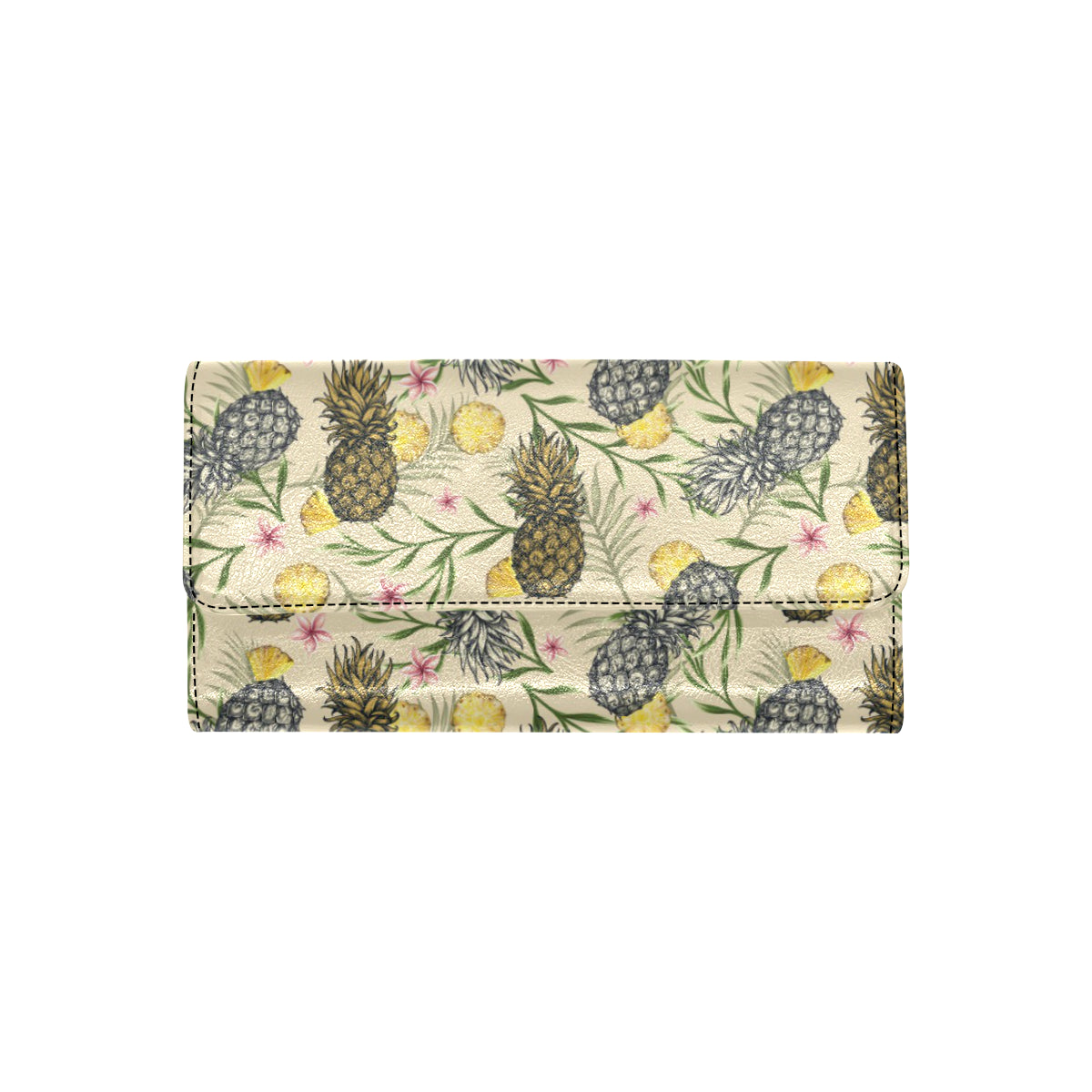 Pineapple Pattern Print Design PP012 Women's Trifold Wallet