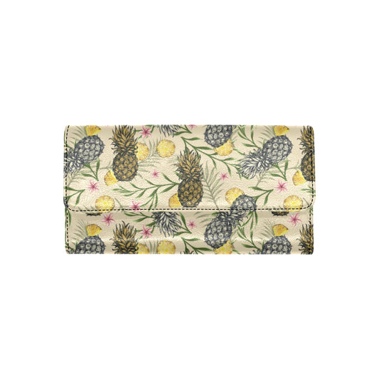 Pineapple Pattern Print Design PP012 Women's Trifold Wallet