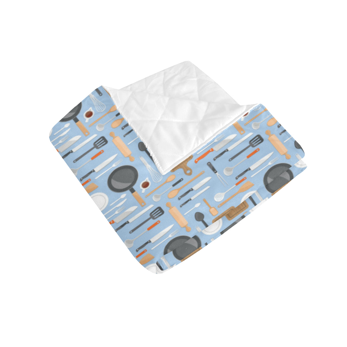 Cooking Kitchen Tools Pattern Print Design 02 Premium Quilt