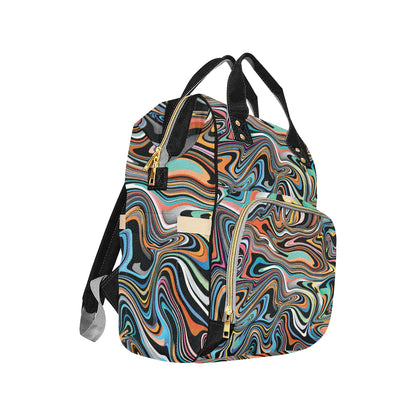 Liquid Pattern Print Design 02 Diaper Bag Backpack