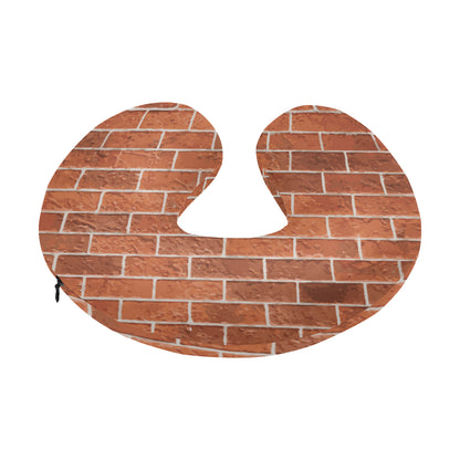 Brick Brown Pattern Print Design 02 U-Shaped Travel Neck Pillow
