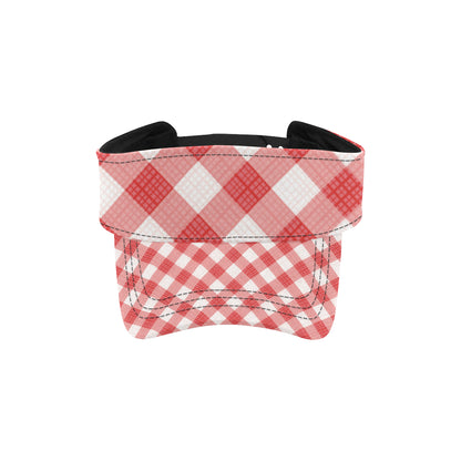 Gingham Red Pattern Print Design 01 Unisex Sun Visor