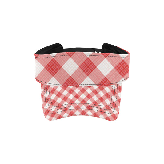 Gingham Red Pattern Print Design 01 Unisex Sun Visor