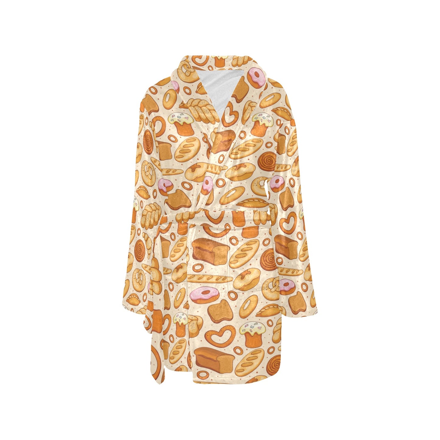 Bread Pattern Print Design 01 Women's Fleece Robe