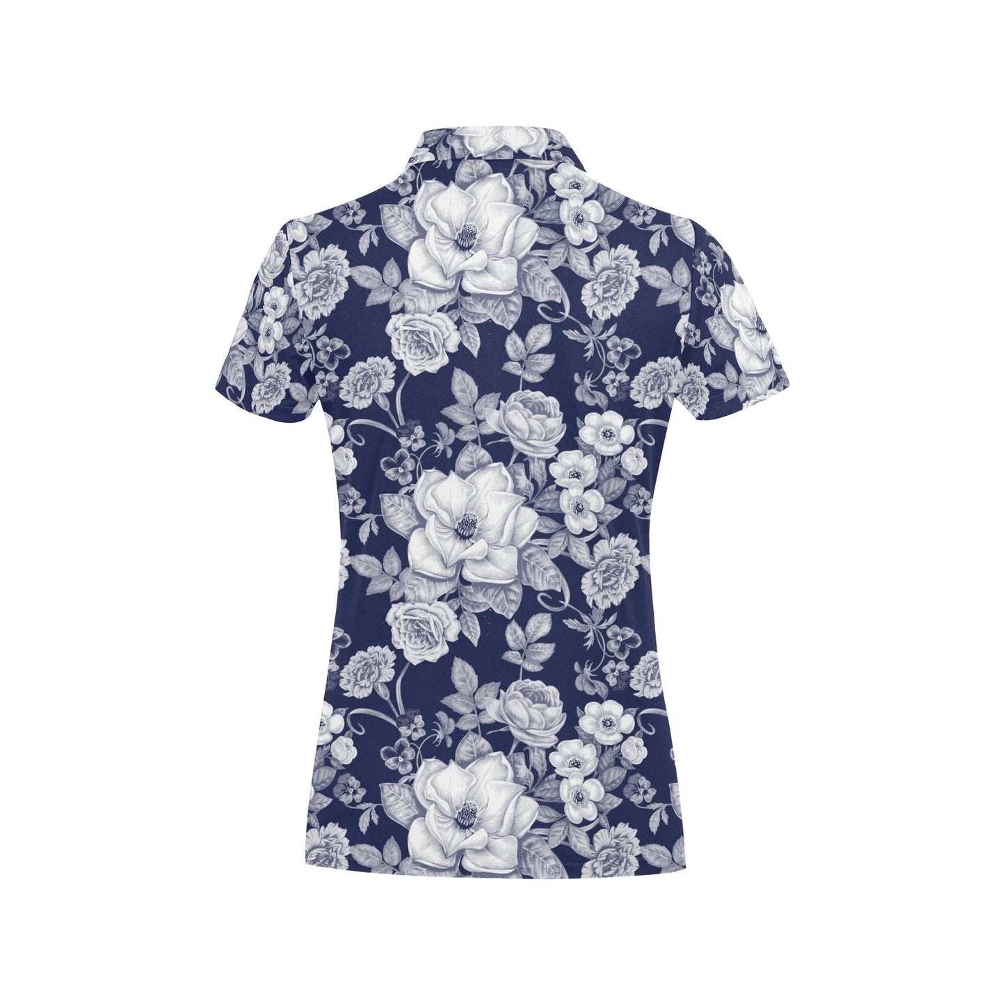 Floral Infrared Pattern Women's Polo Shirt