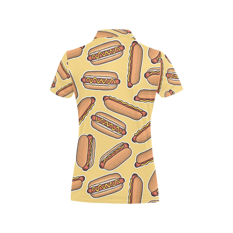 Hot Dog Pattern Print Design 01 Women's Polo Shirt