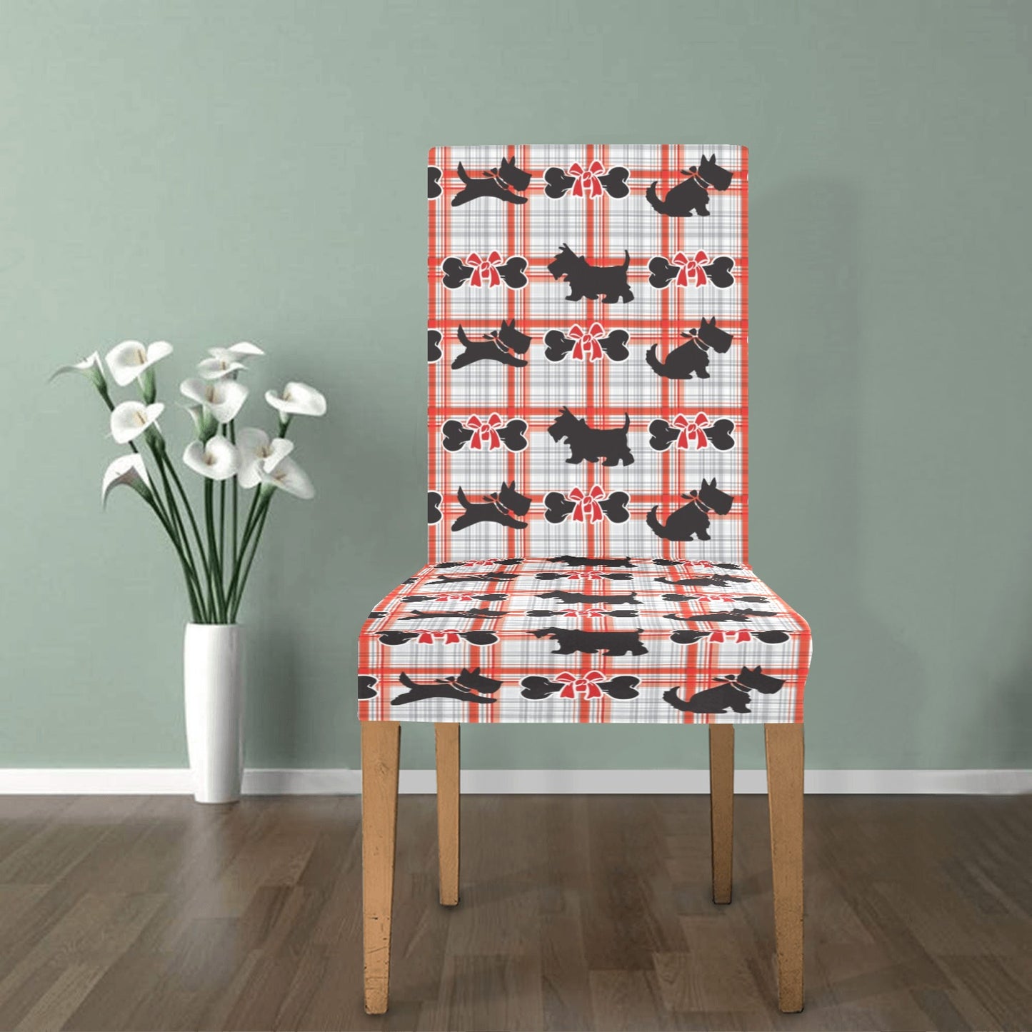 Scottish Terriers Print Design LKS3014 Dining Chair Slipcover