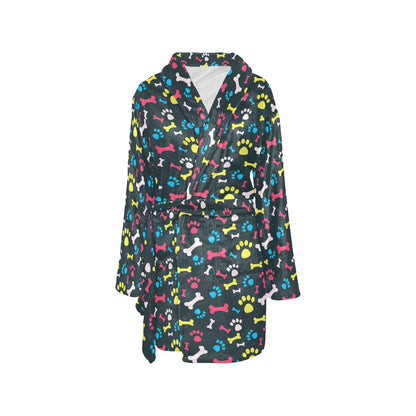 Paw Design Print Women's Fleece Robe