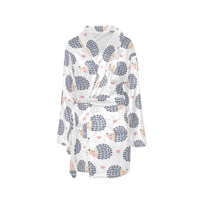 Hedgehog Baby Pattern Print Design 03 Women's Fleece Robe