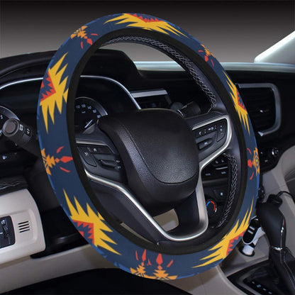 Southwest Pattern Print Design LKS306 Steering Wheel Cover with Elastic Edge