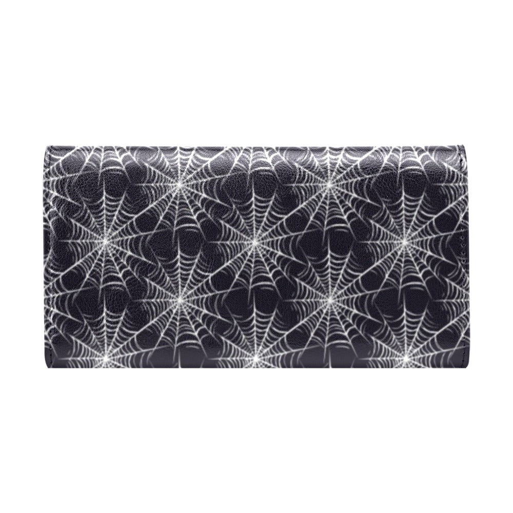 Spider Web Print Design LKS303 Women's Trifold Wallet