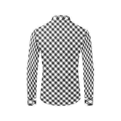 Gingham Print Design LKS402 Men's Long Sleeve Dress Shirt