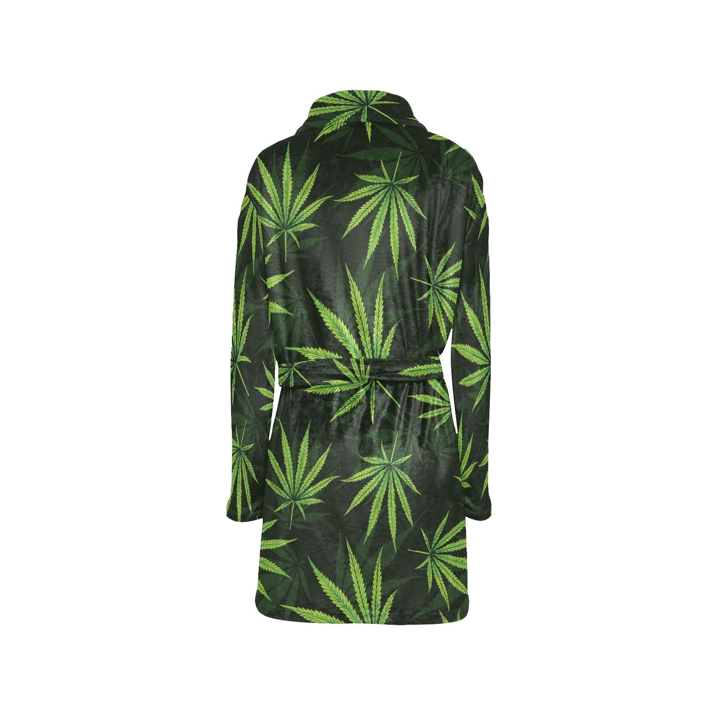 Pot Leaf Pattern Print Design A03 Women's Fleece Robe