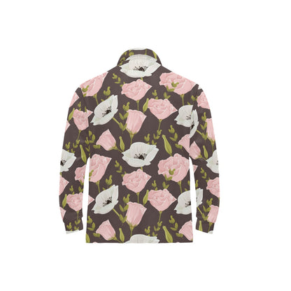 Anemone Pattern Print Design AM011 Long Sleeve Polo Shirt For Men's
