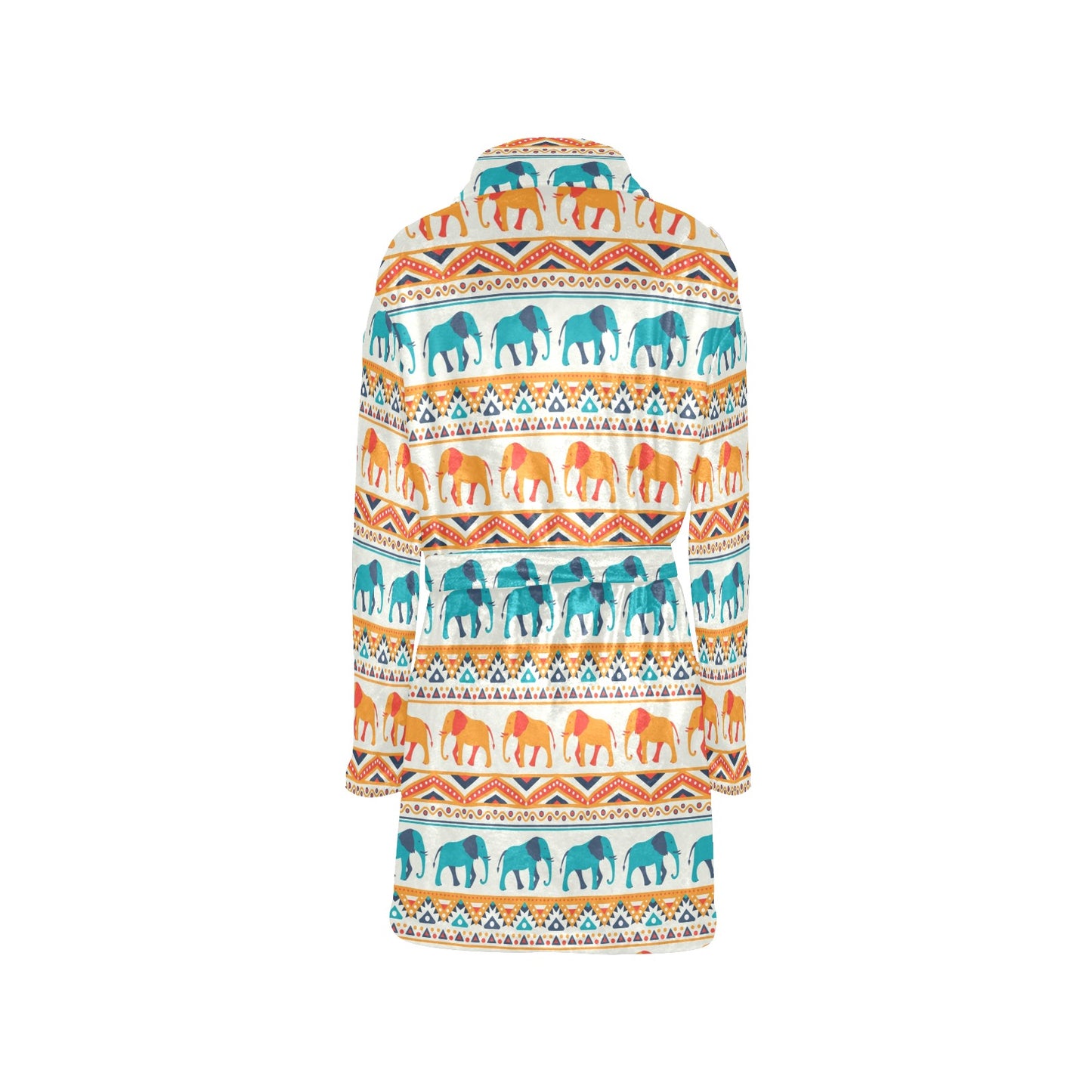 Elephant Aztec Ethnic Print Pattern Women's Fleece Robe