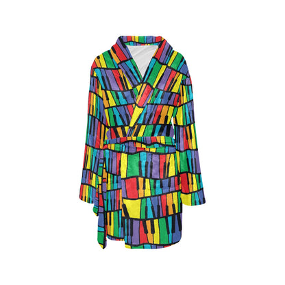 Piano Print Design LKS402 Women's Fleece Robe
