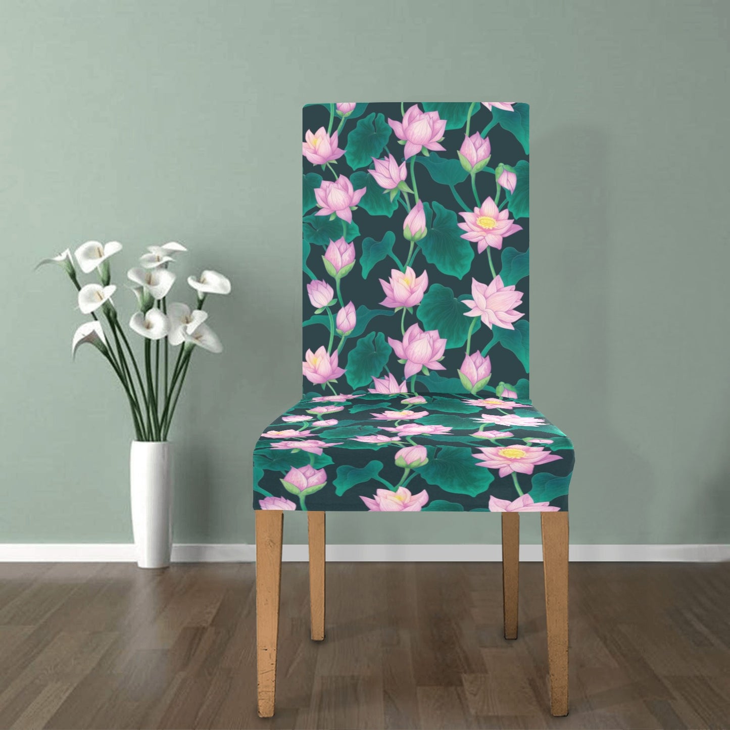 Water Lily Print Design LKS302 Dining Chair Slipcover