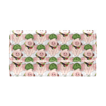 Pig Print Design LKS403 Women's Trifold Wallet